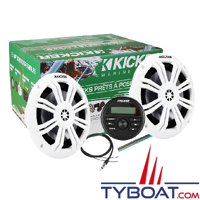Kicker - Pack audio multimédia KMC2 - AM/FM/Bluetooth/USB - 4 x 25W Rms + 2 HP 6,5