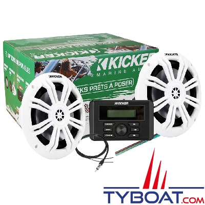 Kicker - Pack audio multimédia KMC3 - AM/FM/Bluetooth/USB - 4 x 25W Rms + 2 HP 6,5