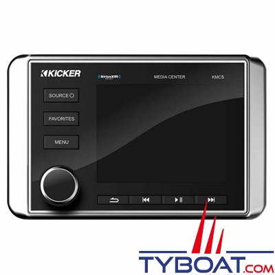 Kicker - Source audio multimédia KMC5 - écran couleur - Vidéo in AM/FM/Bluetooth/USB - NMEA2000 - 6 x 25W Rms