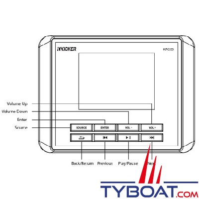 Kicker - Télécommande numérique KRC55 pour les radios marine KMC5