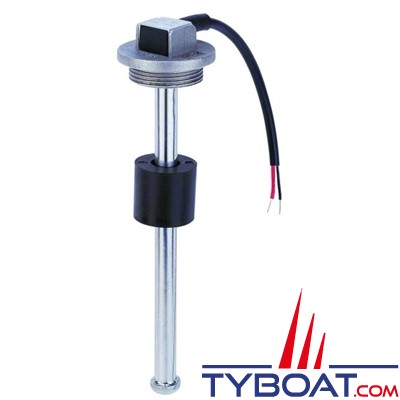 Kus - Jauge inox de niveau eau/carburant à flotteur à visser 12/24V - 10-180 Ohms - 200 mm