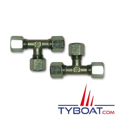 Lecomble & Schmitt - Raccords en T pour tuyau hydraulique rigide Ø 15x18mm - par 2 pièces