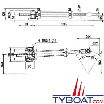 Lecomble & Schmitt - Vérin hydraulique aluminium VHM-40 DTP 191cm3 84mkg