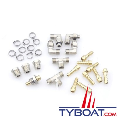 Lecomble & Schmitt - Kit raccords hydrauliques G1/4 tuyau Ø 6mm pour pilotes Raymarine, Garmin, Simrad et B&G