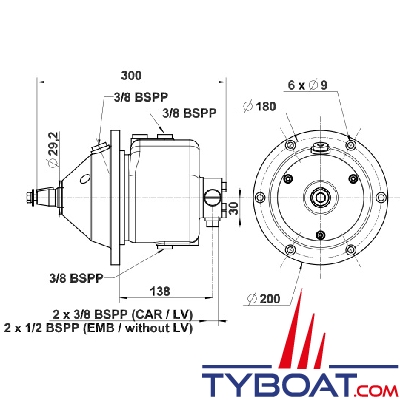 Lecomble & Schmitt - Pompe hydraulique 70 CT CAR Voilier