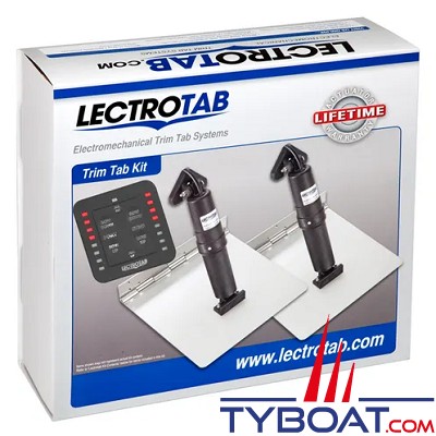 Lectrotab - Kit flaps pelles inox 305x305 mm avec commutateur Led et vérins 12 Volts - Câble 7 mètres