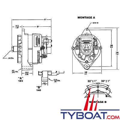 Leece-Neville - Alternateur Prestolite - 12v 90A - montage B