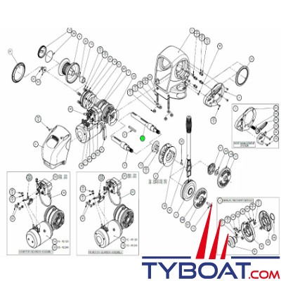 Lewmar - Axe moteur barbotin/cabestan pour guindeau H2/H3