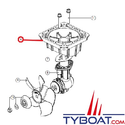 Lewmar - Embase de montage pour propulseur 140TT