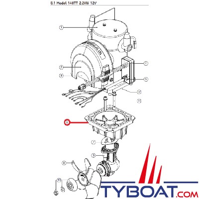 Lewmar - Embase de montage pour propulseur 140TT