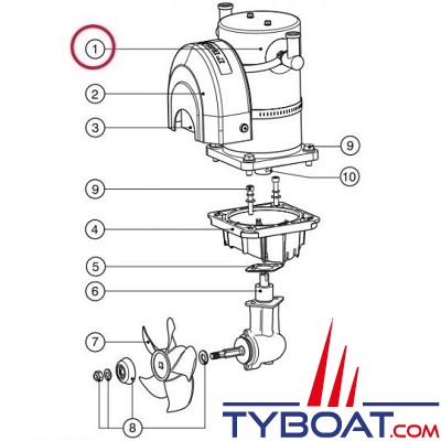 Lewmar - Ensemble moteur pour propulseur 140TT 2,2kW - 12V