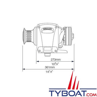 Lewmar - Guindeau électrique horizontal H2 - 700 W - Ø chaîne 8 mm - 12 Volts