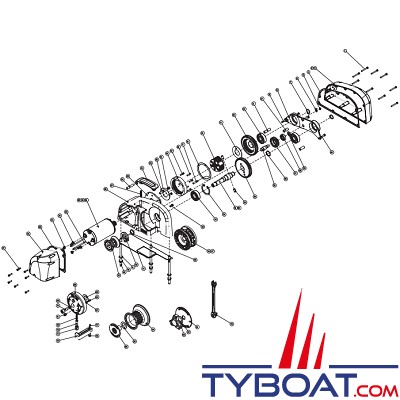 Lewmar - Guindeau électrique horizontal HX1 - 800 W - Ø chaîne 8 mm - 12 Volts