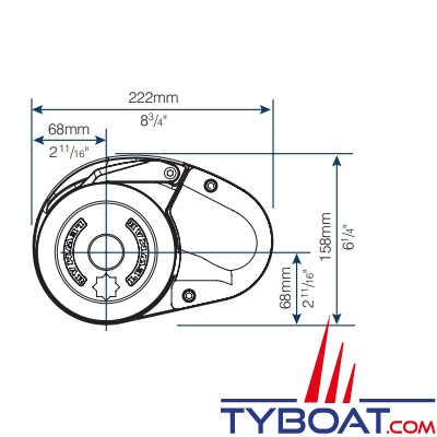 Lewmar - Guindeau électrique vertical CPX3 - 1000 W - Ø chaîne 8 mm ISO - 12 Volts