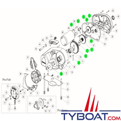 Lewmar - Kit d'engrenages et d'arbres pour guindeau Pro-Series