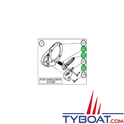 Lewmar - Kit doigt de guidage pour guindeaux H2/H3