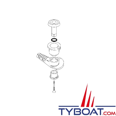 Lewmar - Kit Poignée droite de rechange pour Low profile, Ocean et Flush Hatch 1G/2G