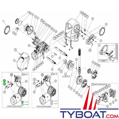 Lewmar - Moteur et boîte de renvoi d'angle 12 Volts pour guindeau H2