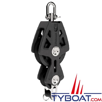 Lewmar - Poulie  violon Synchro T.50 Ø cordage 6-10 mm + ringot - noire