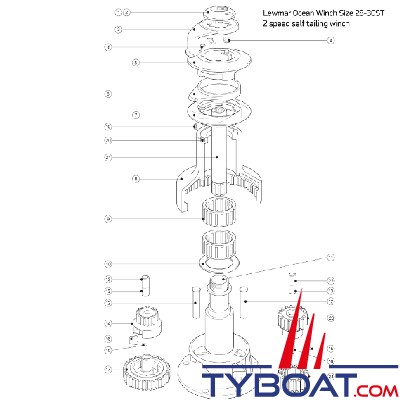 Lewmar - Poupée pour winch Ocean 30ST - chrome