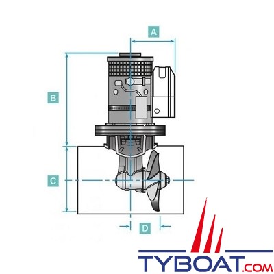 Lewmar - Propulseur d'étrave électrique 110TT - 1,5kW - Ø tunnel 110mm - 12V