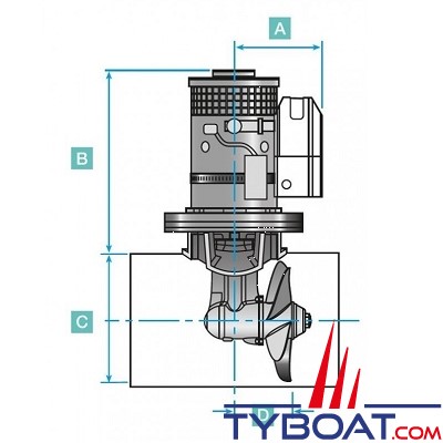 Lewmar - Propulseur d'étrave électrique 140TT - 2,2kW - Ø tunnel 140mm - 12V 
