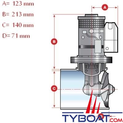 Lewmar - Propulseur d'étrave électrique 140TT - 2,2kW - Ø tunnel 140mm - 12V 