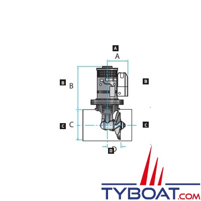 Lewmar - Propulseur d'étrave électrique 185TT - 4kW - Ø tunnel 185mm - 24V 