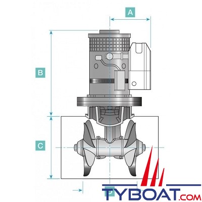 Lewmar - Propulseur d'étrave électrique 250TT - Embase bronze - 9,6kW - Ø tunnel 250mm - 48V