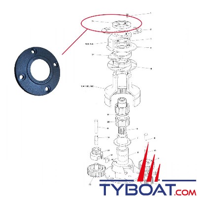 Lewmar - Top cap pour ancien winch Wavegrip 30 ST à 56 ST