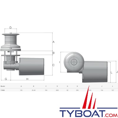 LOFRANS - Cabestan T1000 - 12 Volts 1000 Watts 