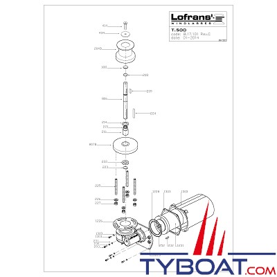 LOFRANS - Kit A - 418410 - joints - pour Cabestan T500 et guindeau X0