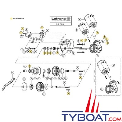 LOFRANS - Kit maintenance - 72039 - pour guindeau X2 Alu