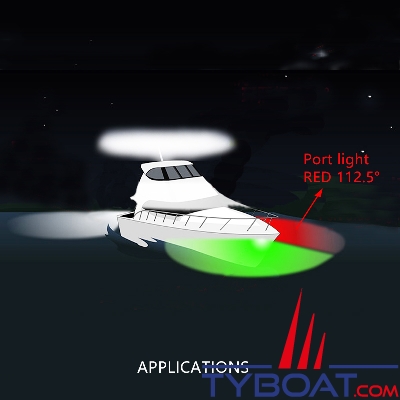 Lonako - Feu babord - bateau < 20 mètres - LED - 2NM - 12/24V
