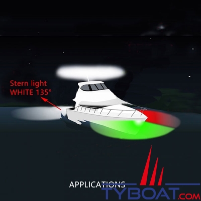 Lonako - Feu de poupe - bateau < 20 mètres - LED - 2NM - 12/24V