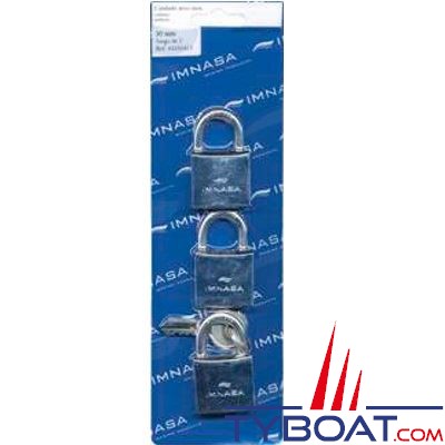 Lot de 3 cadenas - laiton chromé - largeur 40 mm - anse inox 20 mm
