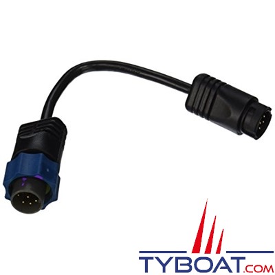 Lowrance - Câble adaptateur TA-UQ2BL-T - Pour Lowrance - Sonde avec connecteur Uniplug - Prise bleue 