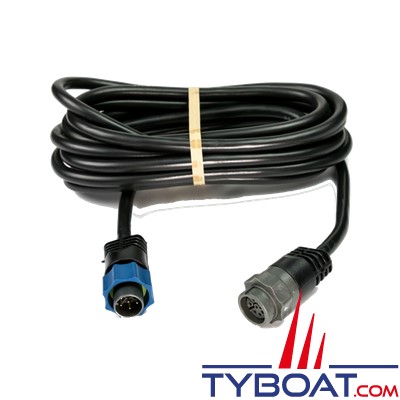 Lowrance - Câble d'extension XT-20BL - Longueur 6 mètres - Pour sonde prise bleue 7 pins (Y compris HDI/CHIRP)