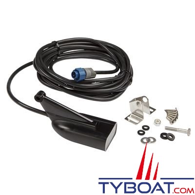 Lowrance - Sonde tableau arrière TA DOWNSCAN CHIRP 50/200/455/800 KHz - Avec température - Connecteur Lowrance noir 9 broches - Pour Elite-TI