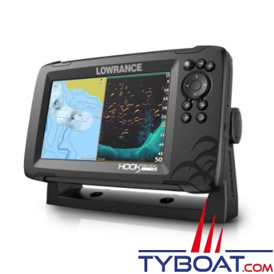 Lowrance - Traceur/sondeur HOOK Reveal 7 avec sonde tableau arrière 50/200 Khz