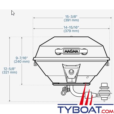 Magma - Barbecue inox à gaz Marine Kettle 3 - Original Size 