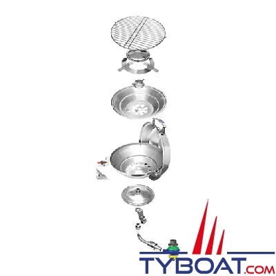 Magma - Barbecue inox à gaz Marine Kettle 3 - Party Size