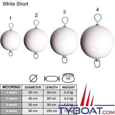Majoni - Bouée mouillage blanche Ø400X760mm