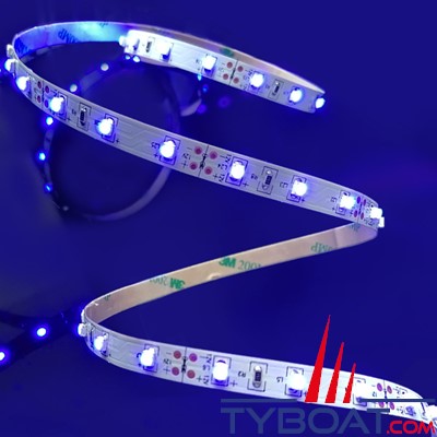 Mantagua - 1 mètre ruban de leds adhésif - 60 leds 3528/ml - non étanche - bleu royal - 12 vdc - gradable