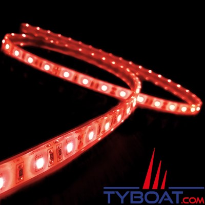 Mantagua - 1 mètre ruban de leds adhésif - 60 leds - 75 lm/mètre - étanche ip68 - Rouge - 12vdc