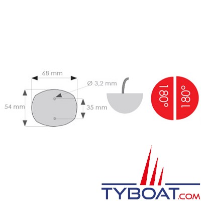 Mantagua - 2 feux latéraux 2mn (rouge 180°)
