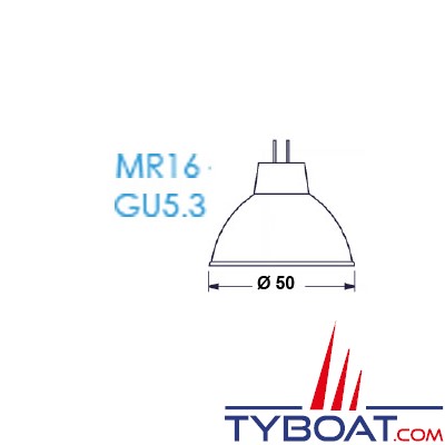 Mantagua - Ampoule à led 20w (210lm) - MR16 ou GU5.3 - 3w - blanc chaud - 40° - 9 à 30 vdc