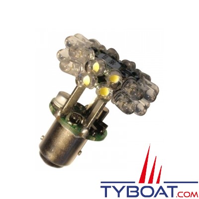 Mantagua - Ampoule de navigation à led - BAY15D - 2,4 Watts - 9/30 Volts - Blanc - 3MN