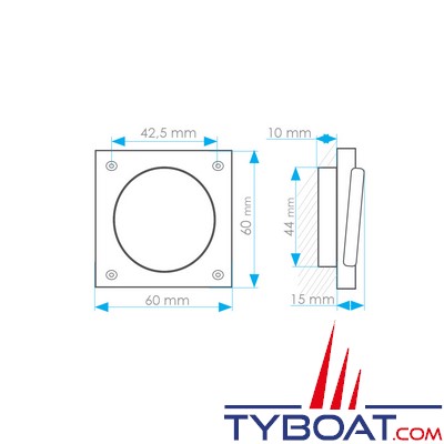 Mantagua - Double interrupteur encastré avec cache - chrome mat