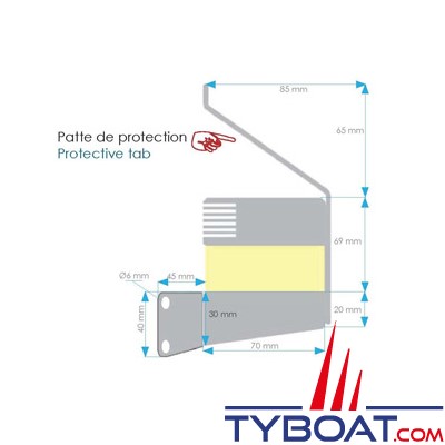 Mantagua - Feu navipro 5mn - bateau >20m et < 50m - hune ou mât (blanc 225°) - fixation latérale